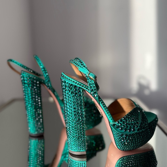 Like new AQUAZZURA Crystal-Embellished Sinner Platform Sandals 140 36 $2,395 - Picture 9 of 16